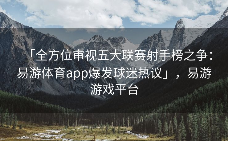 「全方位审视五大联赛射手榜之争：易游体育app爆发球迷热议」，易游游戏平台