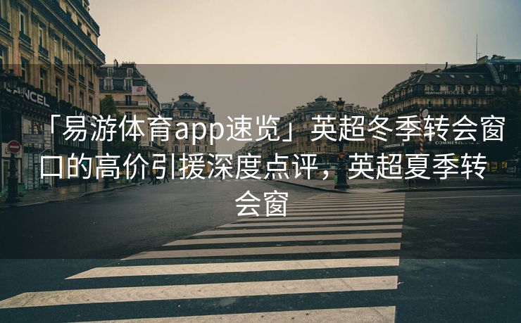 「易游体育app速览」英超冬季转会窗口的高价引援深度点评，英超夏季转会窗  第1张