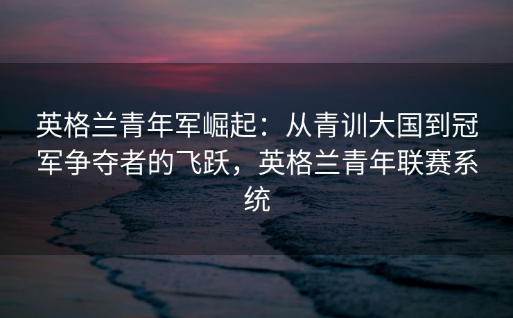 英格兰青年军崛起：从青训大国到冠军争夺者的飞跃，英格兰青年联赛系统  第2张