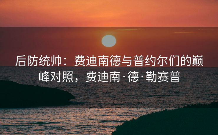 后防统帅：费迪南德与普约尔们的巅峰对照，费迪南·德·勒赛普